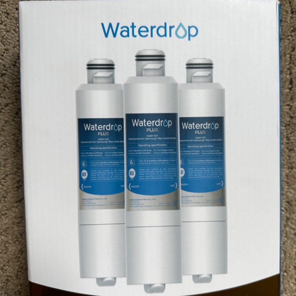 Waterdrop Plus WDP-F27 Refrigerator Water Filter (Samsung Compatible) 3 Filters